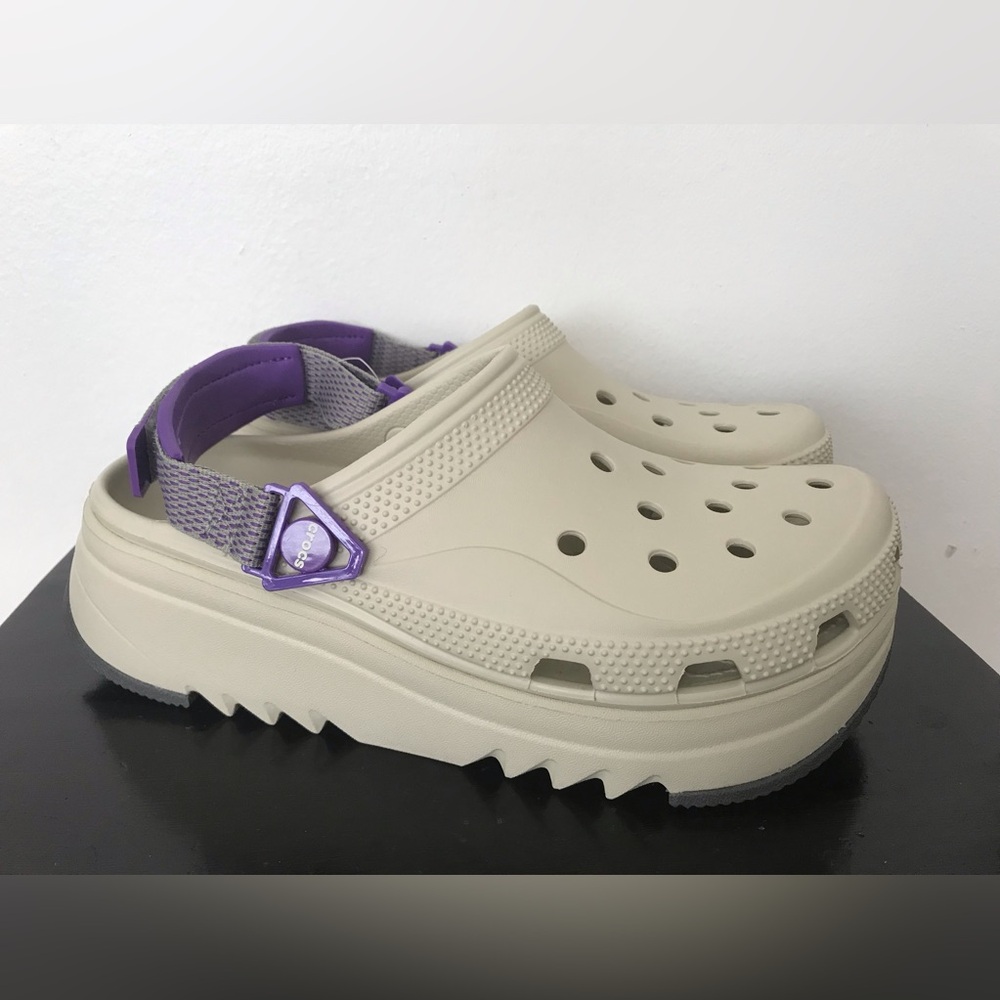 Size 8 Mens/10 Womens Unisex Crocs Classic Hiker Xscape Platform Clog Tan Purple